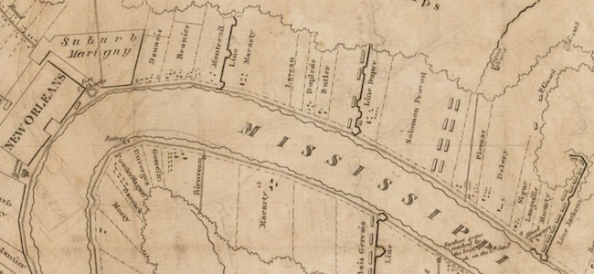 Historic map of the Prevot property in the Vieux Carré